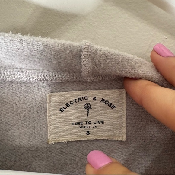 Electric & Rose Westside Zip Hoodie Tie Dye Grey Black White Size Small - Picture 5 of 7